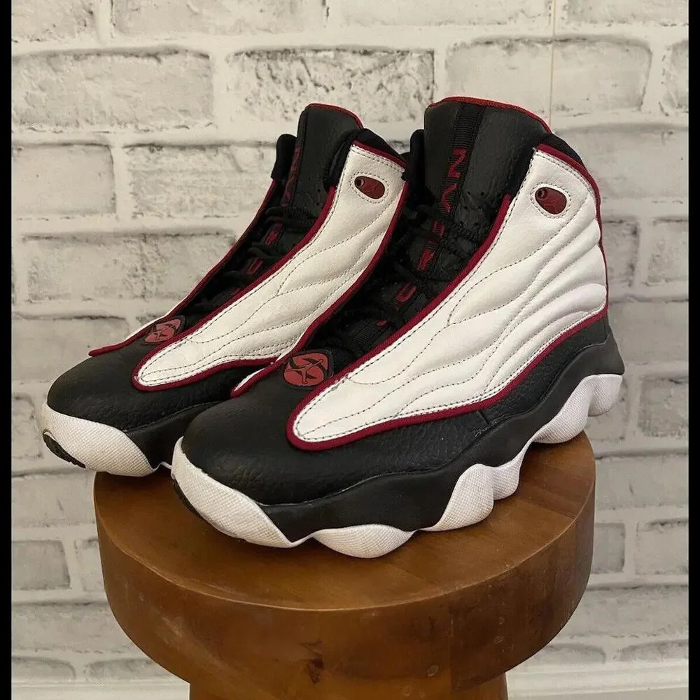 Size 5.5 Youth ~ Air Jordan Pro Strong Black Varsity Red-white EUC~2017